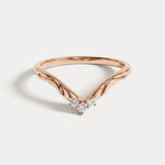 Althea丨Sculpted Vine V-Contour Three-Stone Lab Diamond Wedding Band - Rings