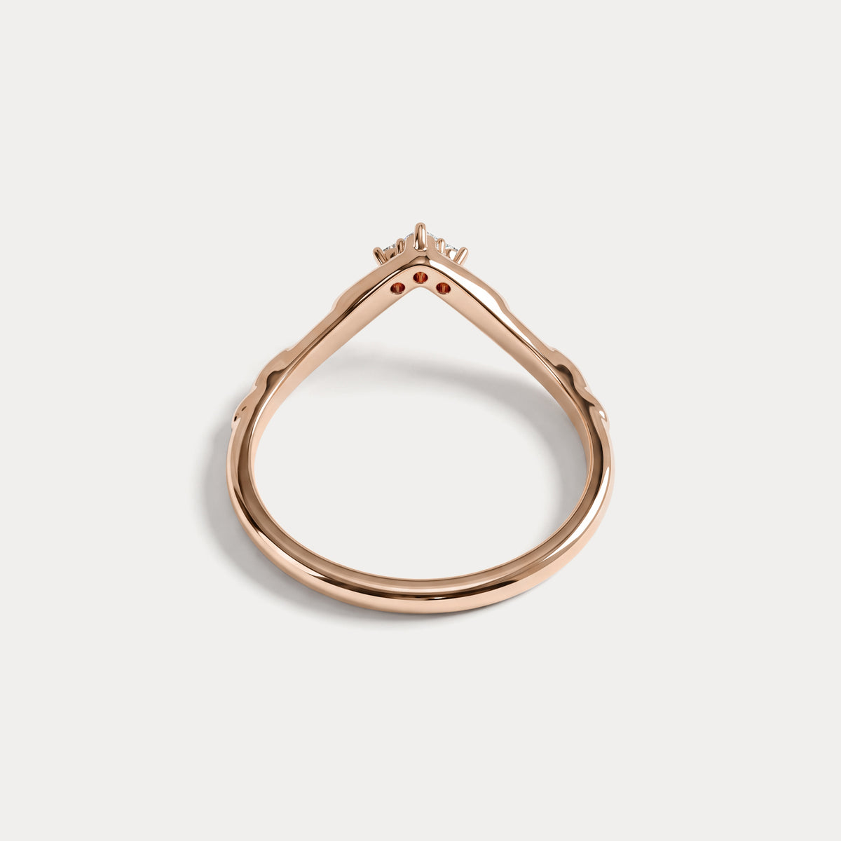 Althea丨Sculpted Vine V-Contour Three-Stone Lab Diamond Wedding Band - Rings