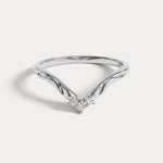 Althea丨Sculpted Vine V-Contour Three-Stone Lab Diamond Wedding Band - Rings