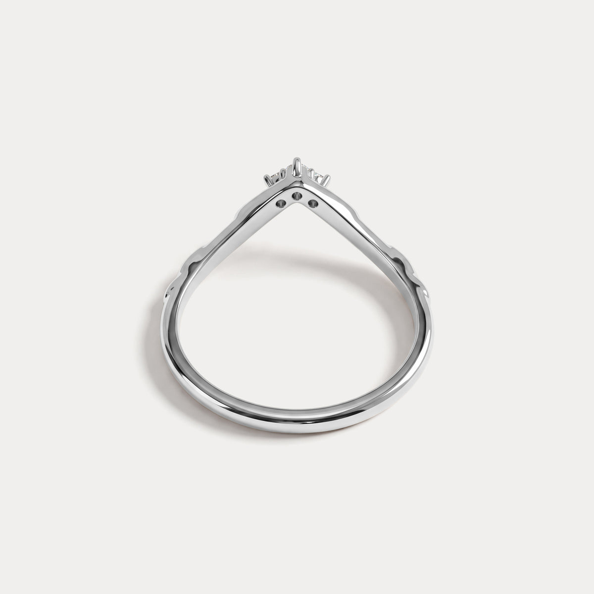 Althea丨Sculpted Vine V-Contour Three-Stone Lab Diamond Wedding Band - Rings