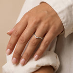 Althea丨Sculpted Vine V-Contour Three-Stone Lab Diamond Wedding Band - Rings