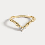 Althea丨Sculpted Vine V-Contour Three-Stone Lab Diamond Wedding Band - Rings