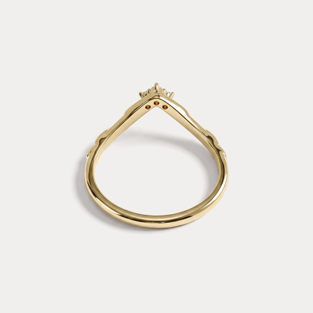 Althea丨Sculpted Vine V-Contour Three-Stone Lab Diamond Wedding Band - Rings