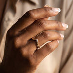 Althea丨Sculpted Vine V-Contour Three-Stone Lab Diamond Wedding Band - Rings