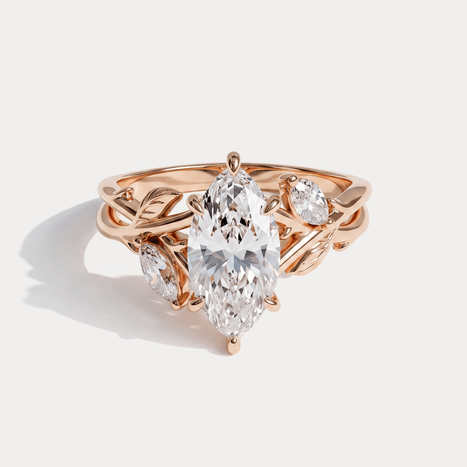 Kathleen丨Marquise Cut Lab-Grown Diamond Nature-Inspired Engagement Ring - Rings