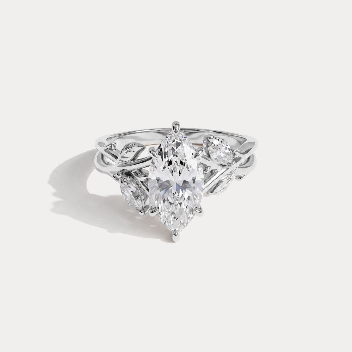 Kathleen丨Marquise Cut Lab-Grown Diamond Nature-Inspired Engagement Ring - Rings