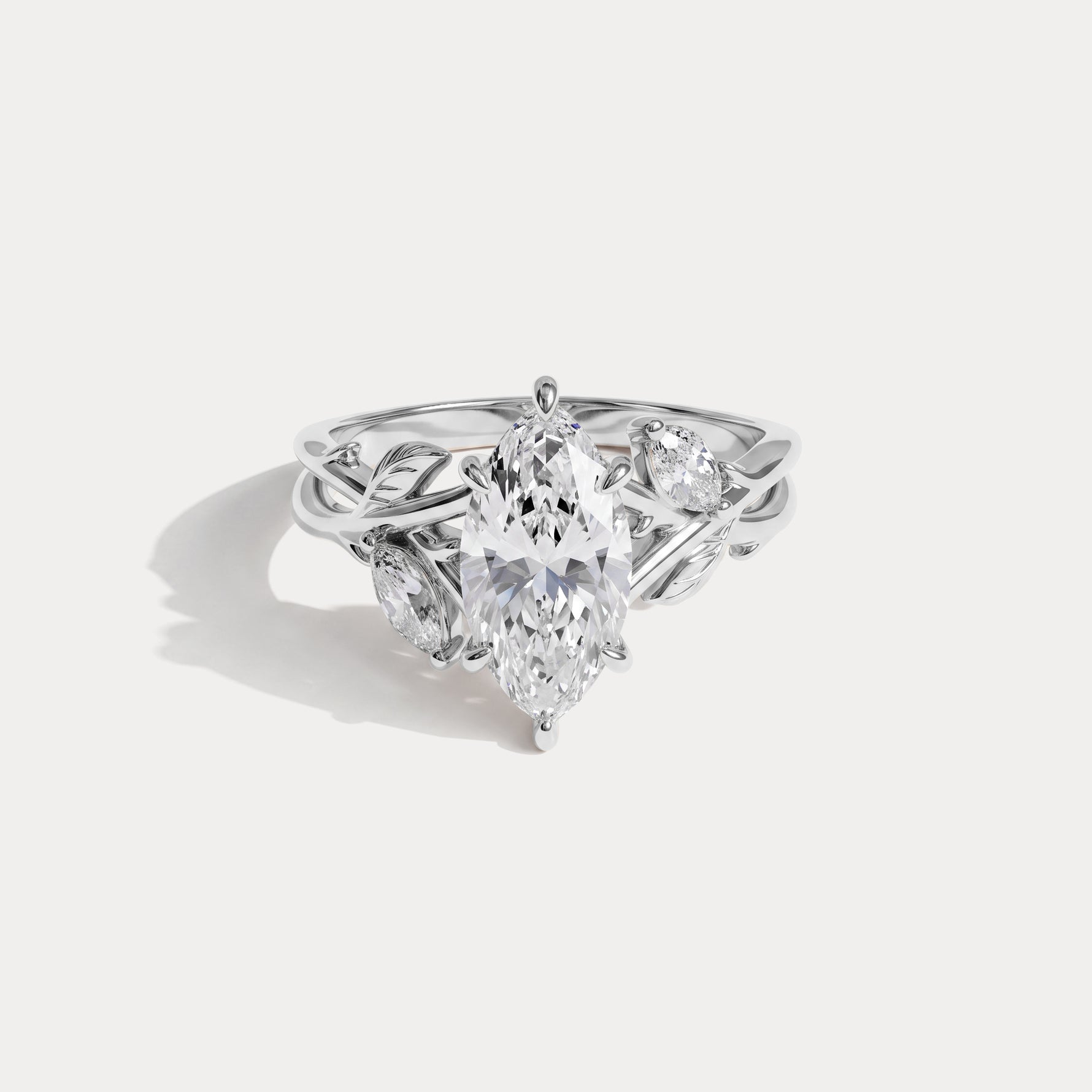 Kathleen丨Marquise Cut Lab-Grown Diamond Nature-Inspired Engagement Ring - Rings