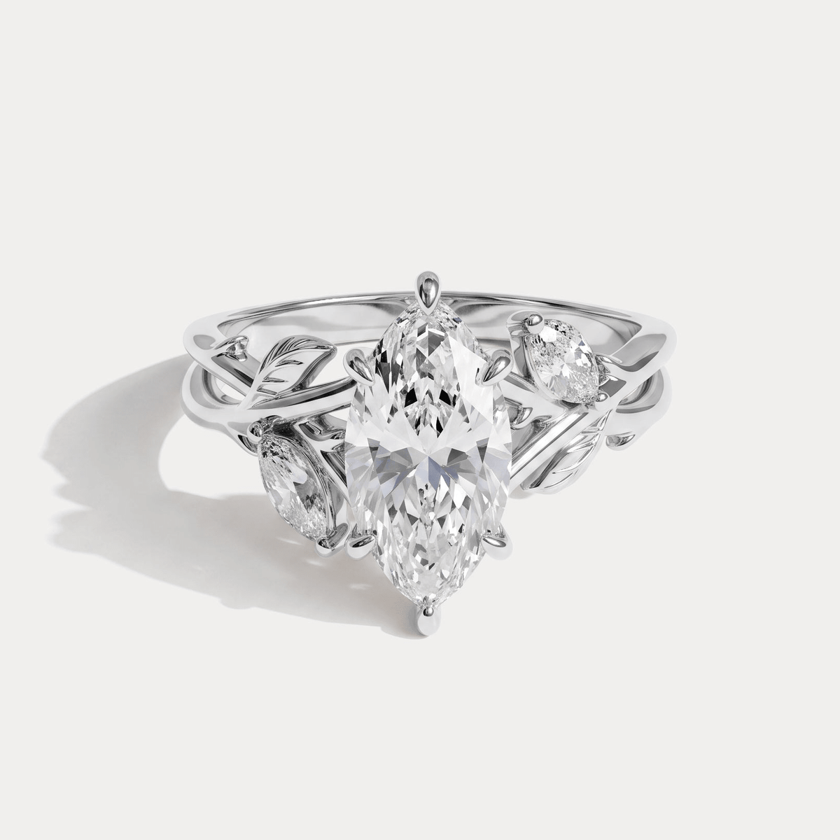 Kathleen丨Marquise Cut Lab-Grown Diamond Nature-Inspired Engagement Ring - Rings