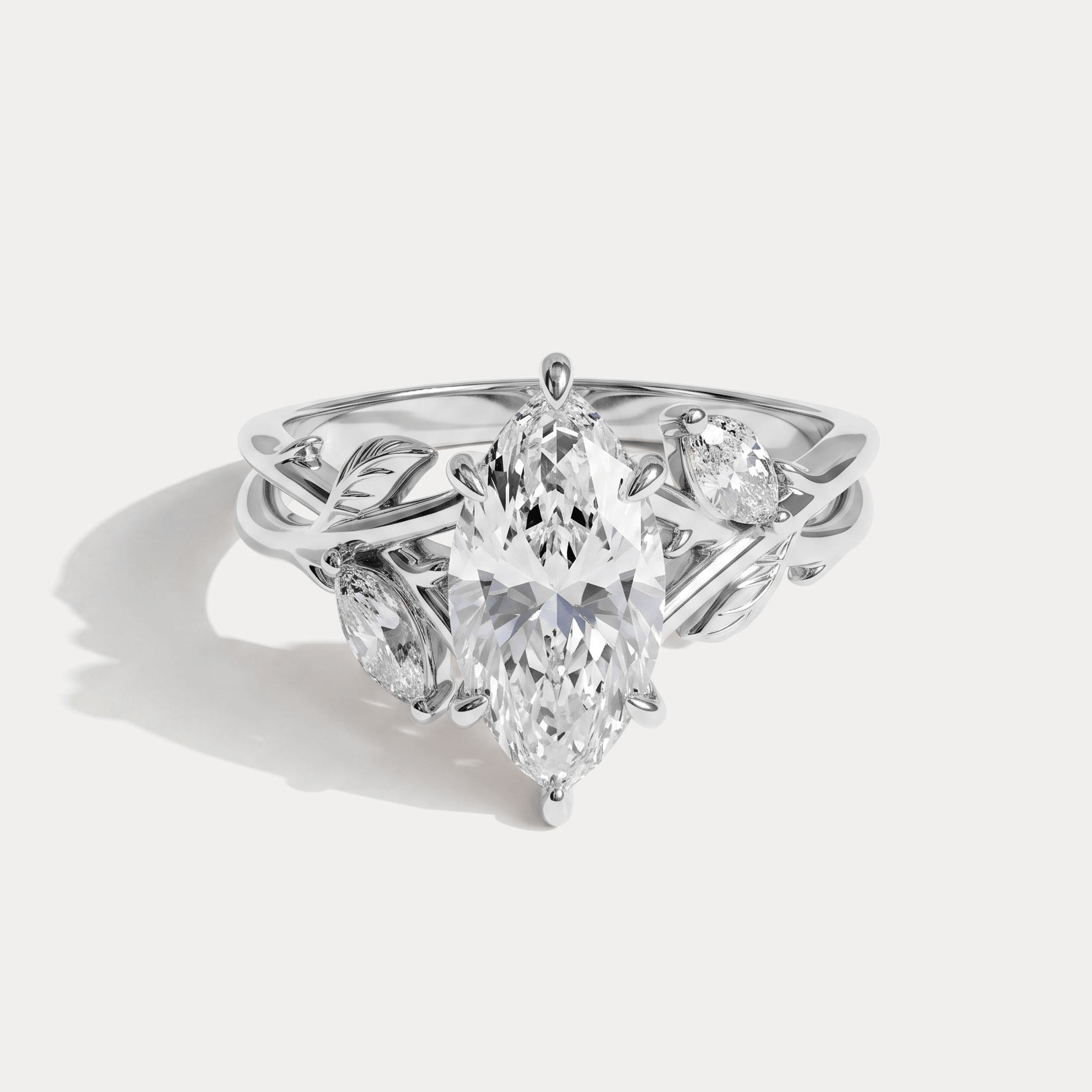 Kathleen丨Marquise Cut Lab-Grown Diamond Nature-Inspired Engagement Ring - Rings