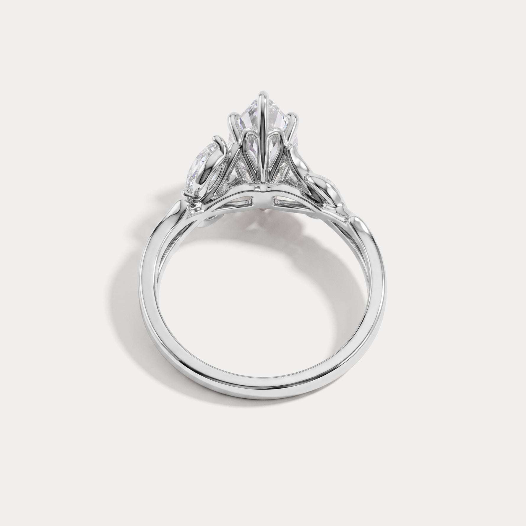 Kathleen丨Marquise Cut Lab-Grown Diamond Nature-Inspired Engagement Ring - Rings