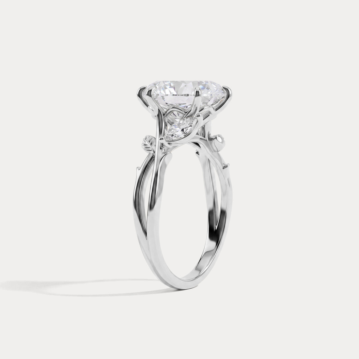 Kathleen丨Marquise Cut Lab-Grown Diamond Nature-Inspired Engagement Ring - Rings