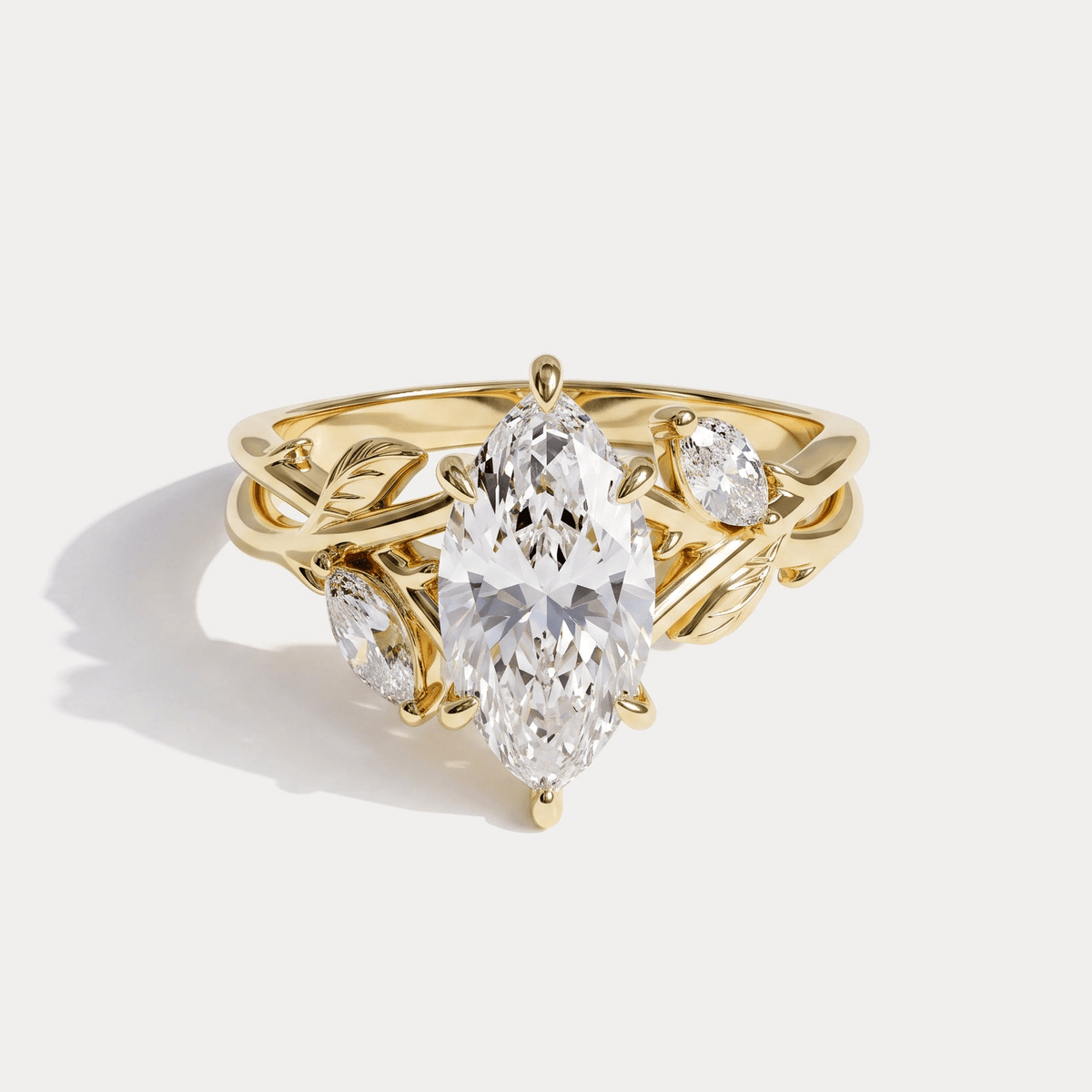 Kathleen丨Marquise Cut Lab-Grown Diamond Nature-Inspired Engagement Ring - Rings