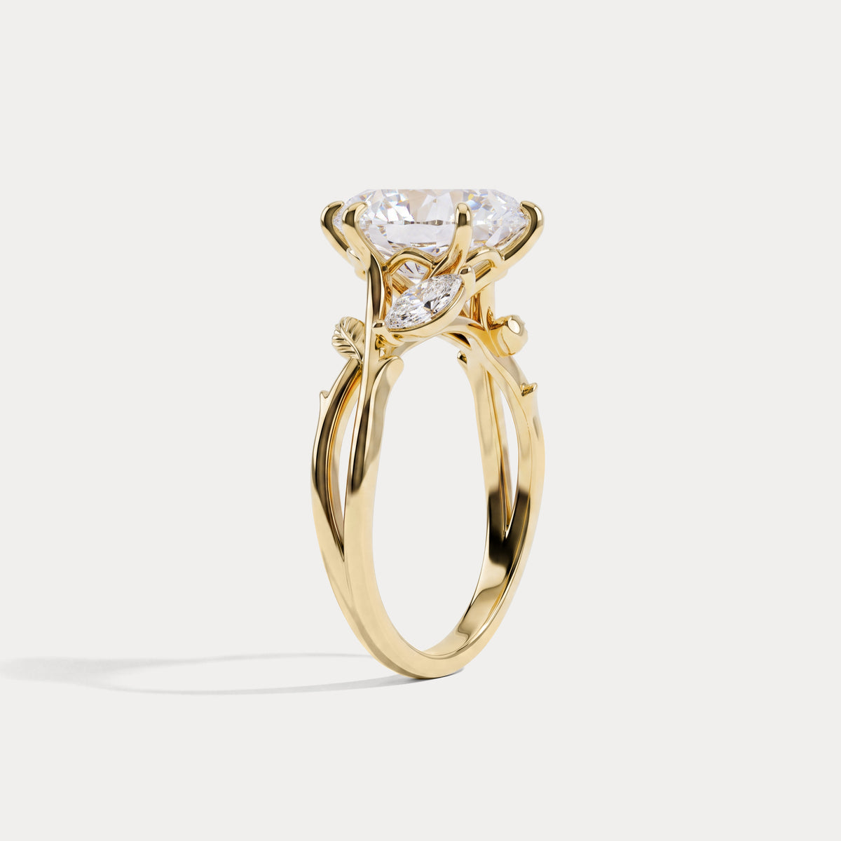 Kathleen丨Marquise Cut Lab-Grown Diamond Nature-Inspired Engagement Ring - Rings