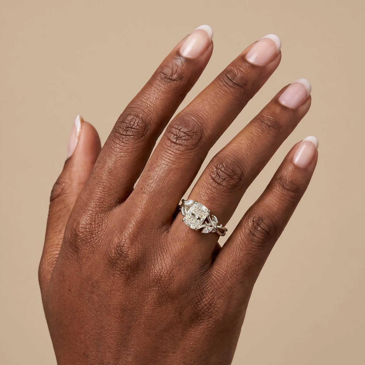 Georgia丨Elongated Cushion Cut Lab Diamond Intertwined Vine Engagement Ring - Rings