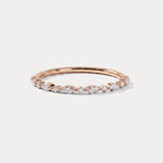 Alternating Marquise & Round Lab Diamond Half Eternity Wedding Band - Rings