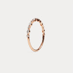 Alternating Marquise & Round Lab Diamond Half Eternity Wedding Band - Rings