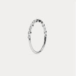 Alternating Marquise & Round Lab Diamond Half Eternity Wedding Band - Rings
