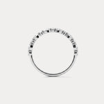 Alternating Marquise & Round Lab Diamond Half Eternity Wedding Band - Rings