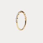 Alternating Marquise & Round Lab Diamond Half Eternity Wedding Band - Rings