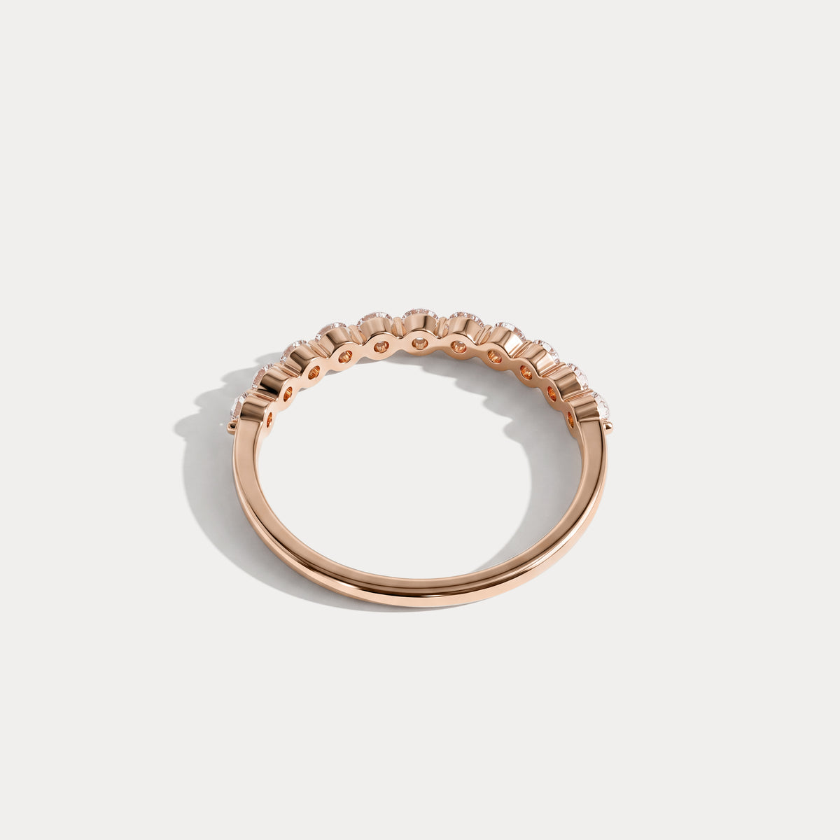 Half Eternity Lab Grown Diamond Ring-Round Cut Stackable Wedding Band - Rings