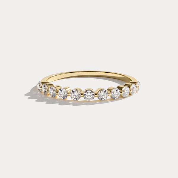Half Eternity Lab Grown Diamond Ring-Round Cut Stackable Wedding Band