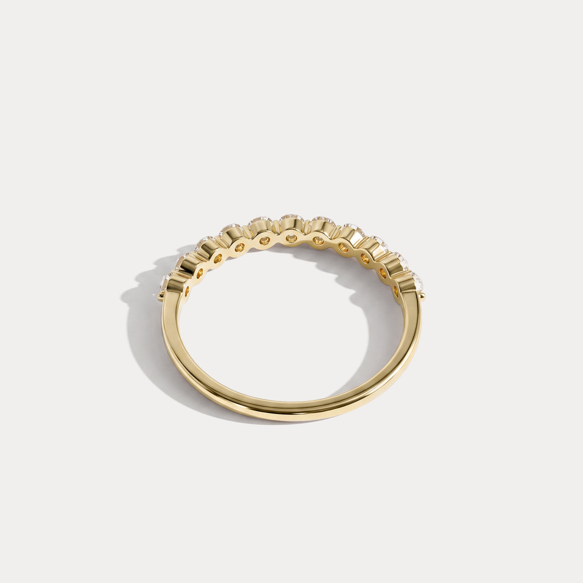 Half Eternity Lab Grown Diamond Ring-Round Cut Stackable Wedding Band - Rings