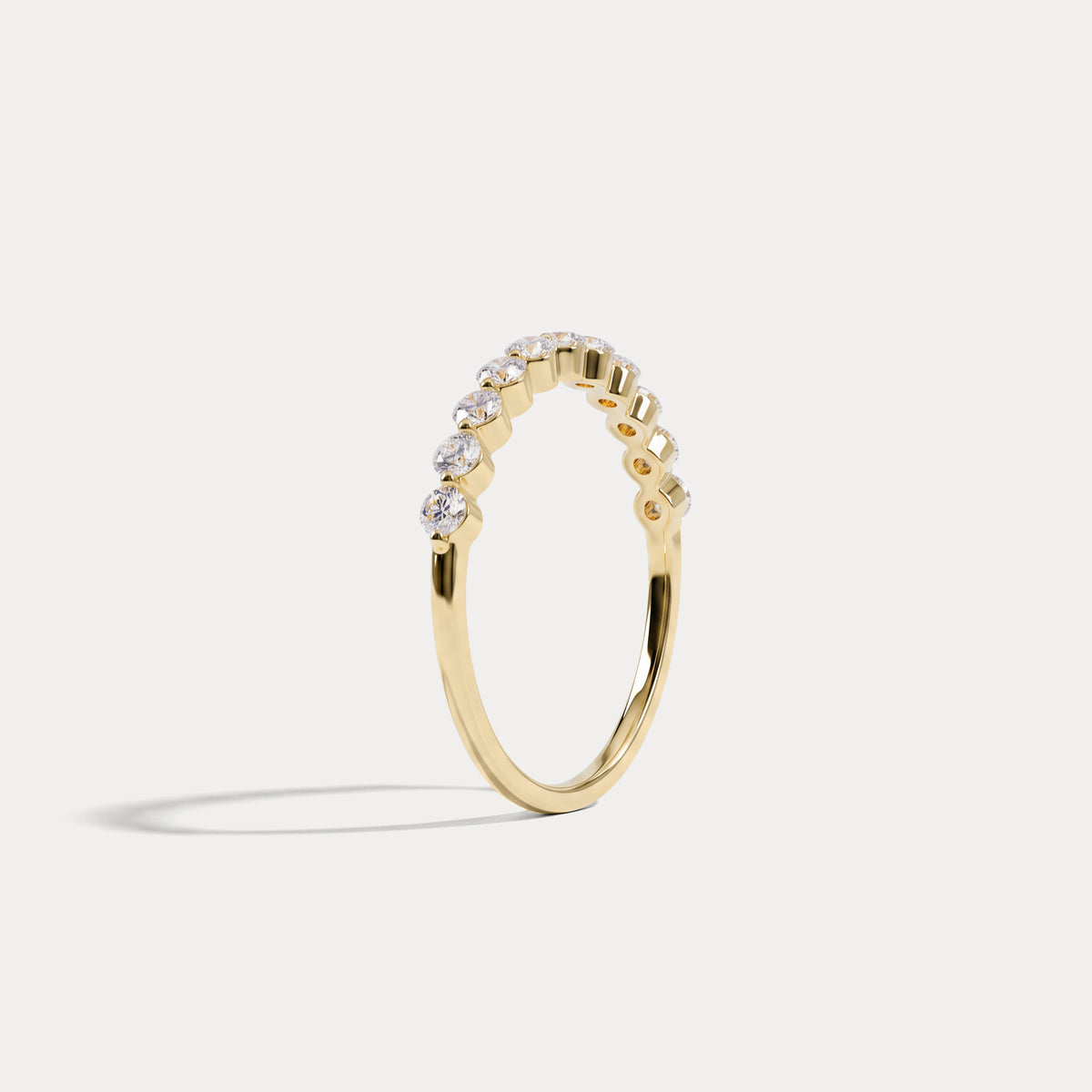 Half Eternity Lab Grown Diamond Ring-Round Cut Stackable Wedding Band - Rings