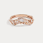 Marquise and Round Lab-Grown Diamond Twisted Curved Wedding Band - Rings