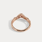 Marquise and Round Lab-Grown Diamond Twisted Curved Wedding Band - Rings