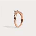 Marquise and Round Lab-Grown Diamond Twisted Curved Wedding Band - Rings