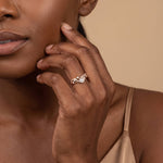Marquise and Round Lab-Grown Diamond Twisted Curved Wedding Band - Rings