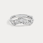 Marquise and Round Lab-Grown Diamond Twisted Curved Wedding Band - Rings