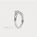 Marquise and Round Lab-Grown Diamond Twisted Curved Wedding Band - Rings