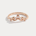 Botanical Leaf Vine Five-Stone Lab Diamond Wedding Band - Rings