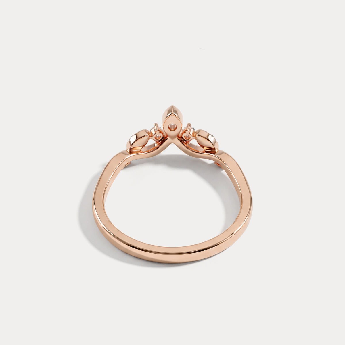 Botanical Leaf Vine Five-Stone Lab Diamond Wedding Band - Rings