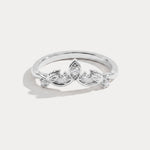 Botanical Leaf Vine Five-Stone Lab Diamond Wedding Band - Rings