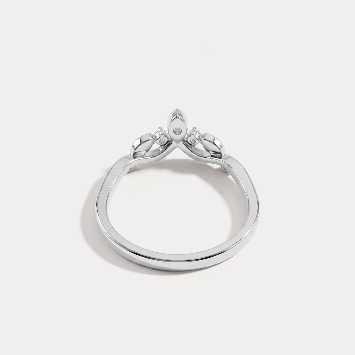 Botanical Leaf Vine Five-Stone Lab Diamond Wedding Band - Rings