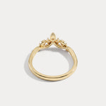 Botanical Leaf Vine Five-Stone Lab Diamond Wedding Band - Rings
