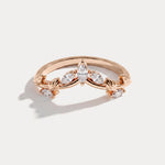 Marquise Leaf Chevron Five-Stone Lab Diamond Wedding Band - Rings