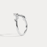 Marquise Leaf Chevron Five-Stone Lab Diamond Wedding Band - Rings