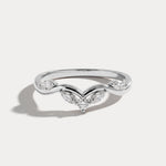 Marquise Scattered Five-Stone Curved Lab Diamond Wedding Band - Rings