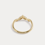 Marquise Scattered Five-Stone Curved Lab Diamond Wedding Band - Rings