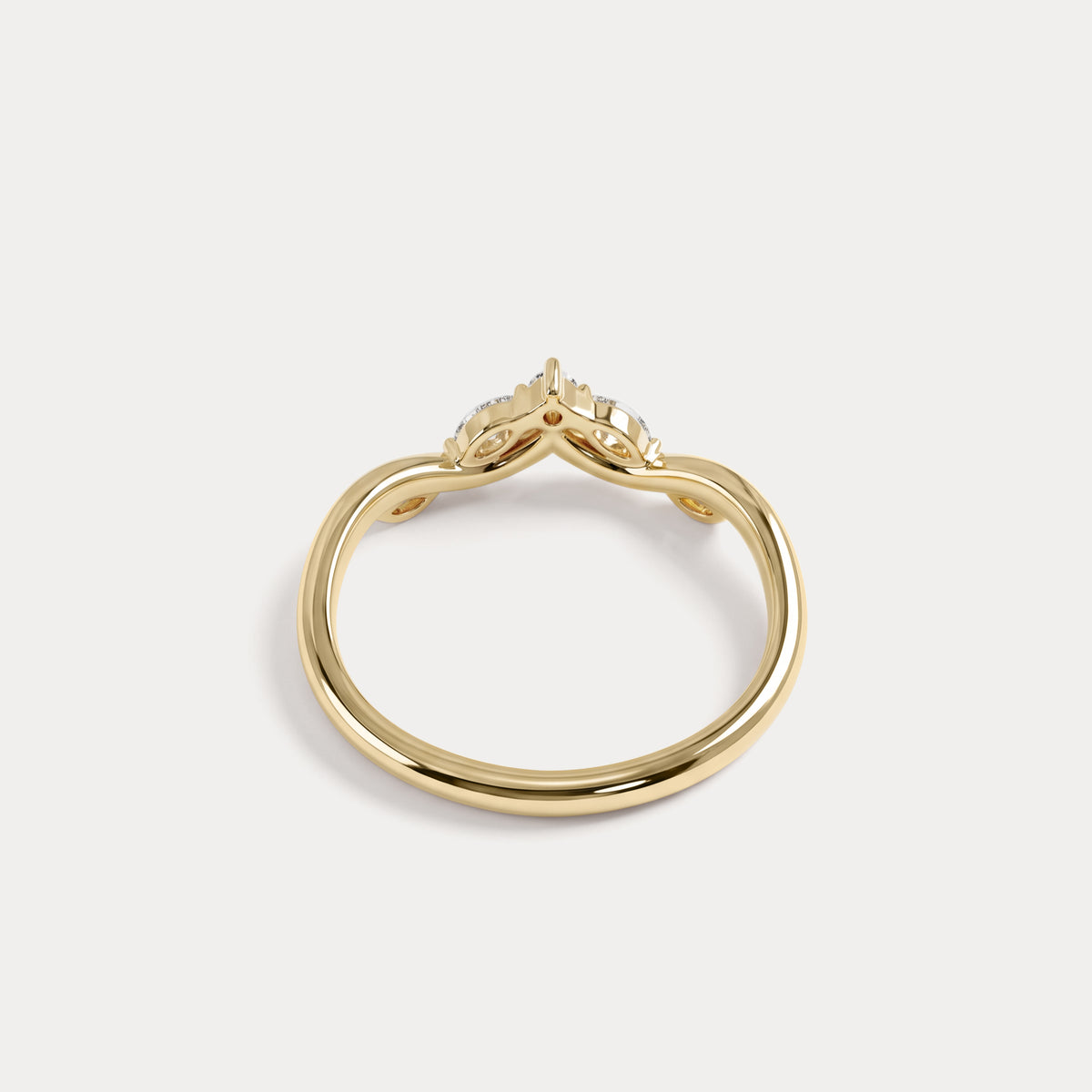 Marquise Scattered Five-Stone Curved Lab Diamond Wedding Band - Rings