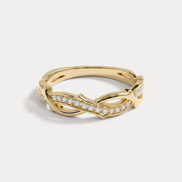 Intertwined Thorn Vine Pavé Lab Diamond Wedding Band