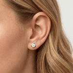 Bezel Set Lab Grown Diamond Studs in 14K Solid Gold - Earrings