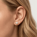 Bezel Set Lab Grown Diamond Studs in 14K Solid Gold - Earrings