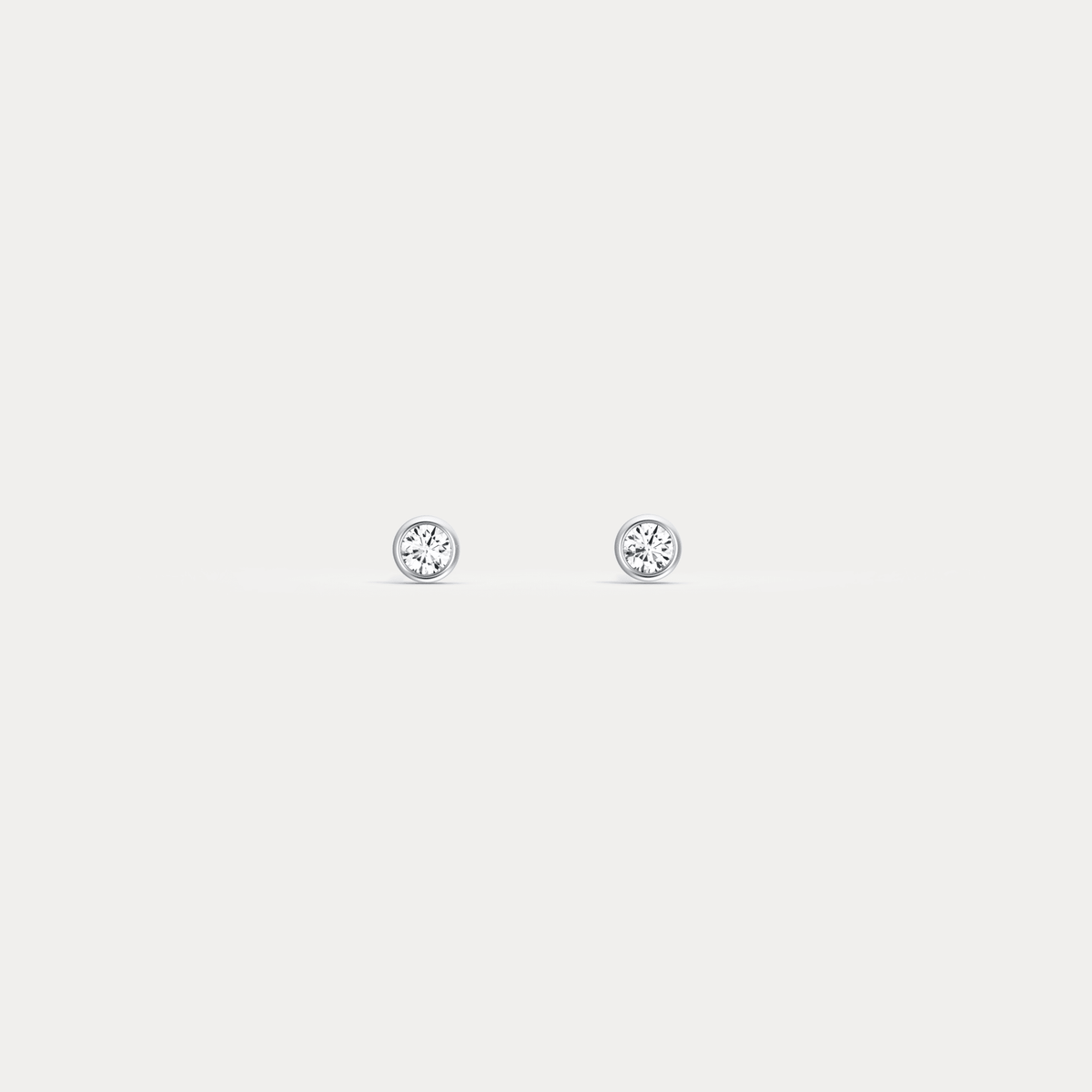 Minimalist Lab Diamond Bezel Stud Earrings in 14K Gold/Platinum - Earrings