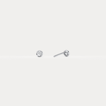 Minimalist Lab Diamond Bezel Stud Earrings in 14K Gold/Platinum - Earrings