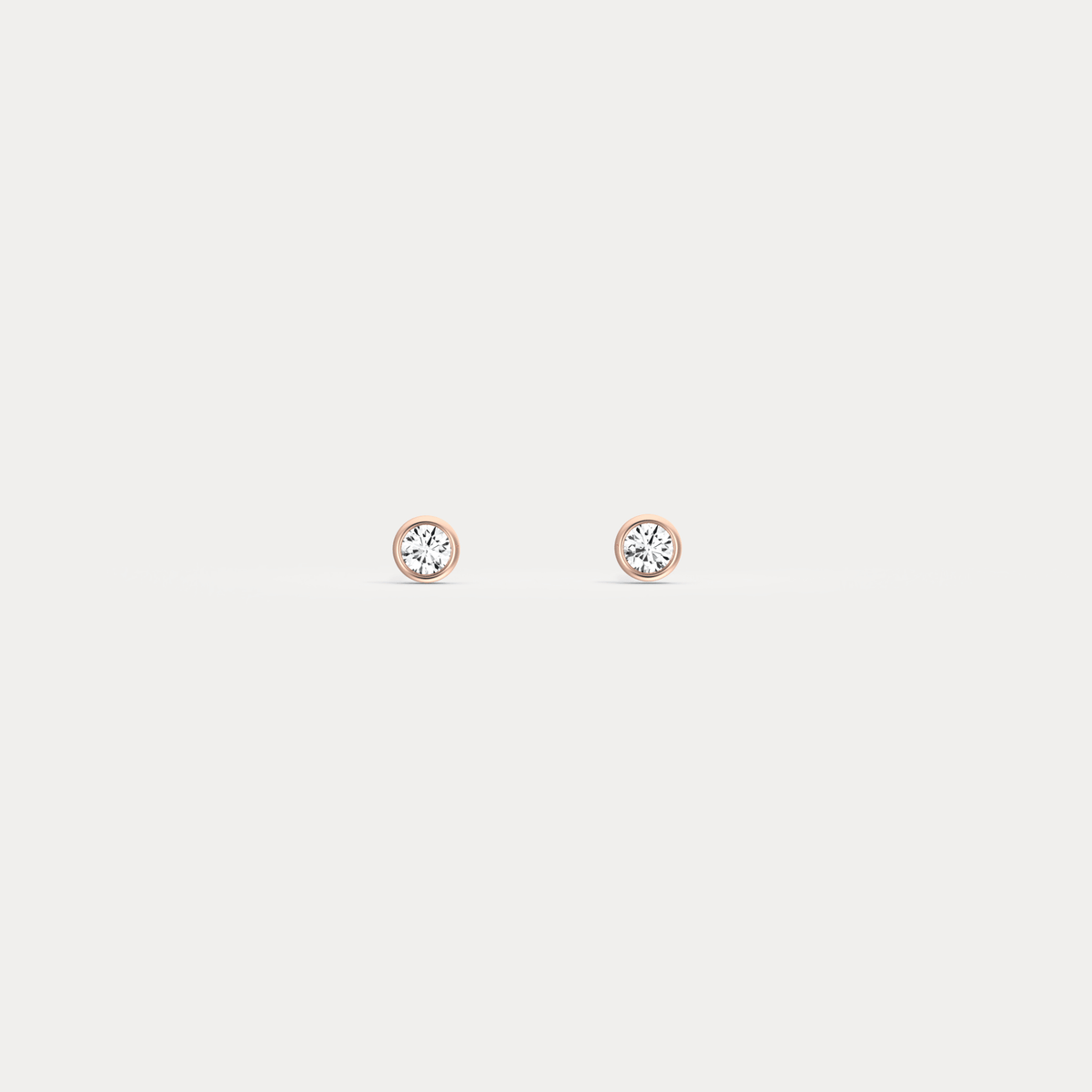 Minimalist Lab Diamond Bezel Stud Earrings in 14K Gold/Platinum - Earrings