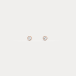 Minimalist Lab Diamond Bezel Stud Earrings in 14K Gold/Platinum - Earrings